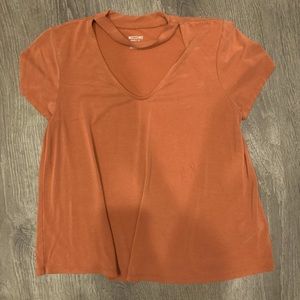 Choker Tee. Burnt Orange color